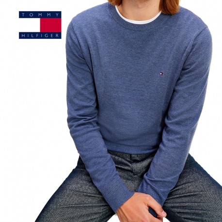 Pull coton et soie col rond Tommy Hilfiger