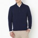 Pull homme laine merinos col cheminée zippé 