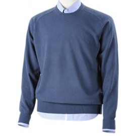 Pull homme laine merinos col rond 100% laine merinos - chiné